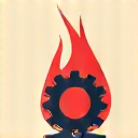 Icon of a flame and a gear, signifying efficient burning