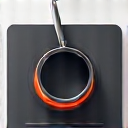 Icon of induction cooktop with glowing pot