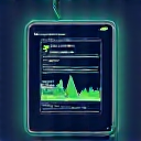 Icon of a smart home device display, showing energy optimization