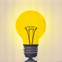 Icon of sun and light bulb, representing solar power